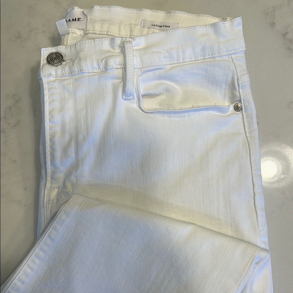 Frame Denim White Flare & Wide Leg Jeans